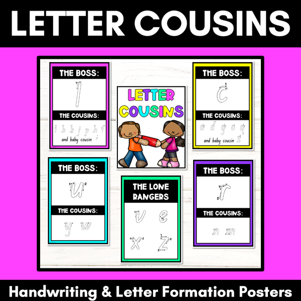 letter cousin posters for letter formation