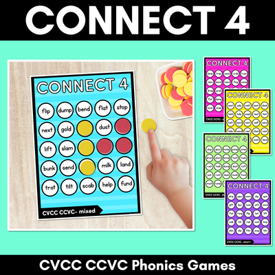 CVC WORD & CVCC CCVC WORDS CARD GAME - Crash Decodable Words Games