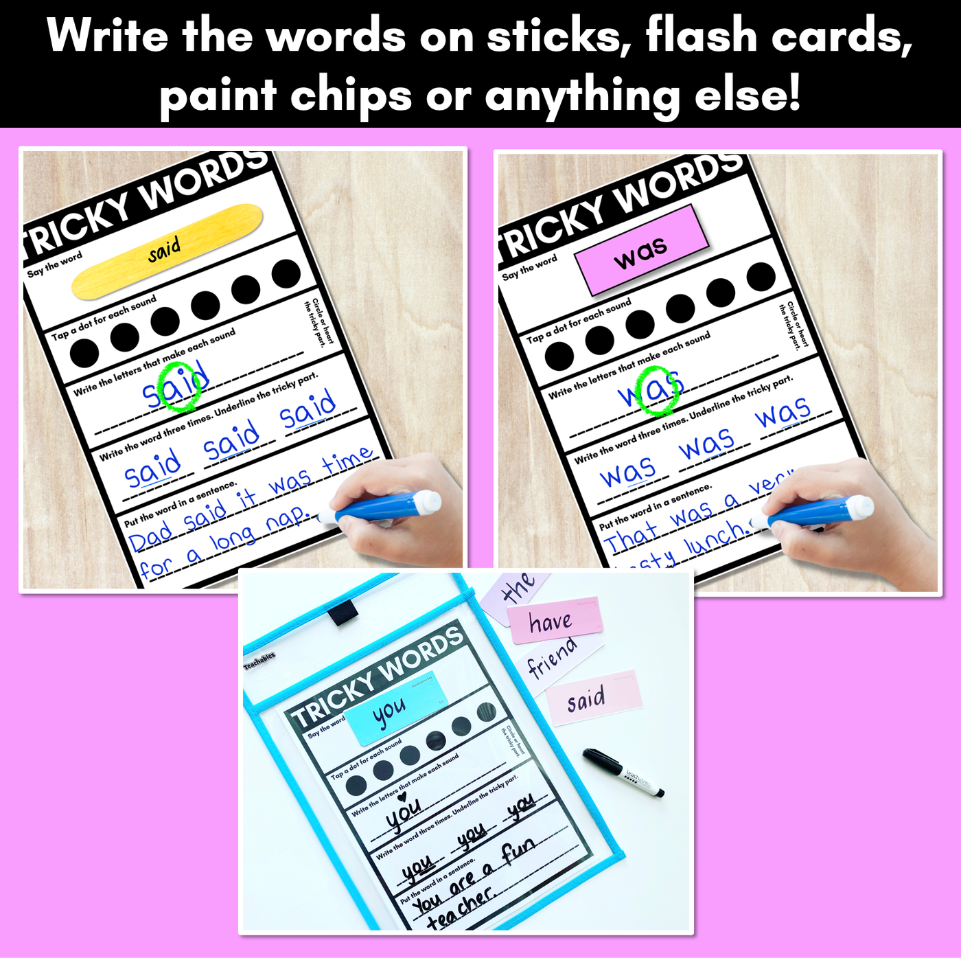 Tricky Word Mapping Templates Orthographic Mapping for Heart Words