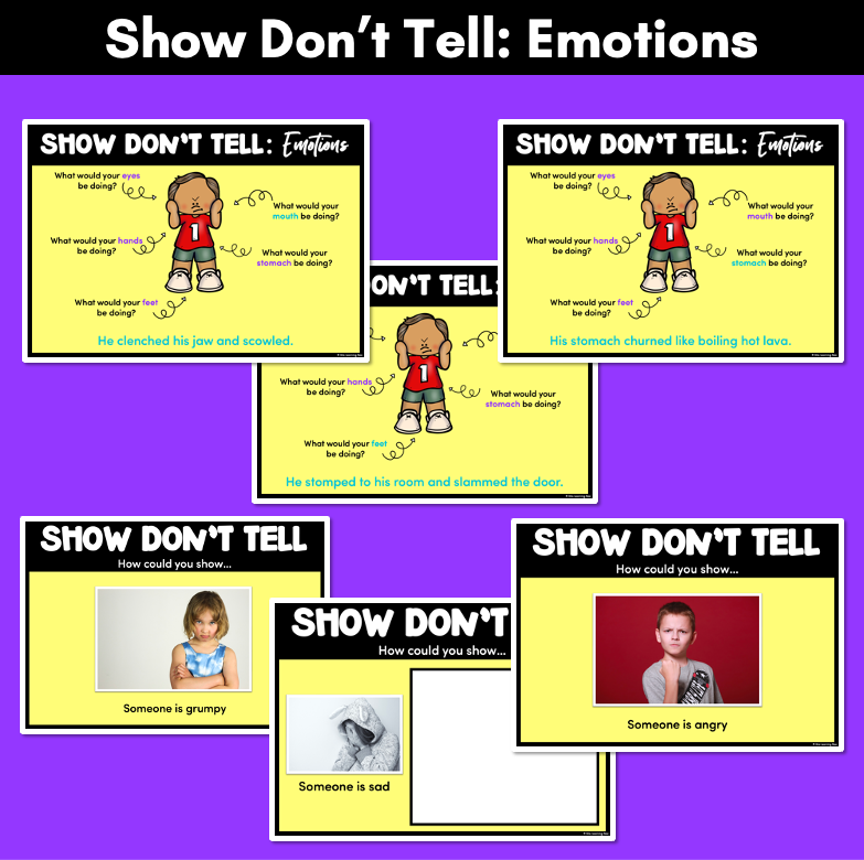 Show Dont Tell Descriptive Writing And Vocabulary Lessons Powerpoint