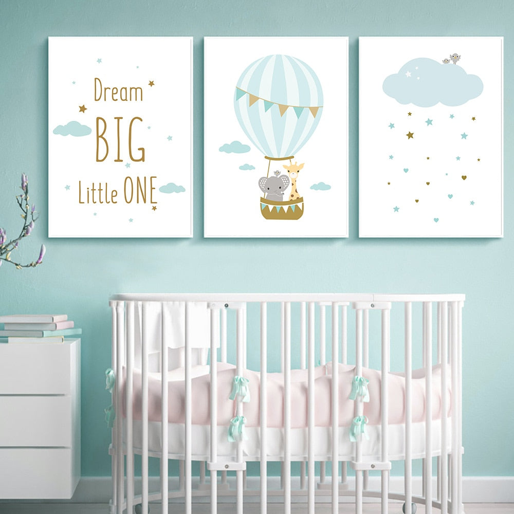 Hot Air Balloon Canvas Nursery Art-image-0