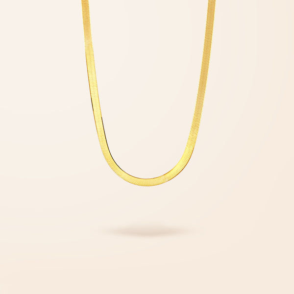 10K Gold Herringbone Necklace – Van Der Hout Jewelry