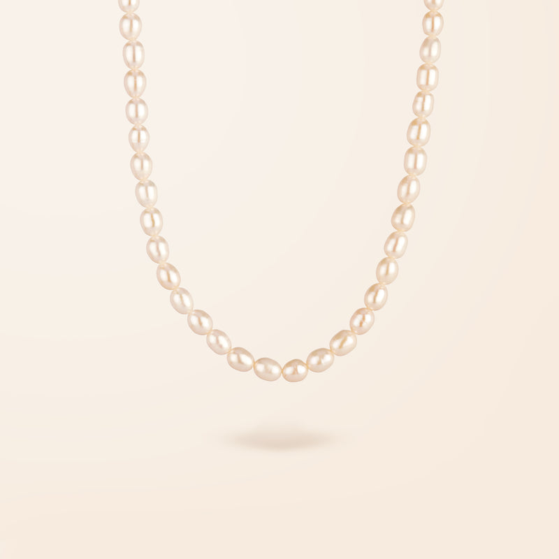14K Gold Modern Pearl Necklace