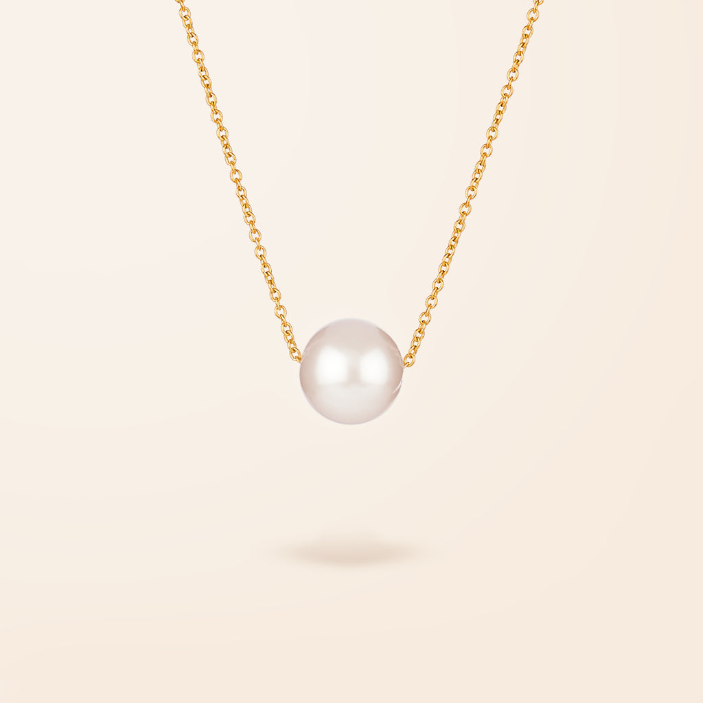 single pearl necklace 14k gold