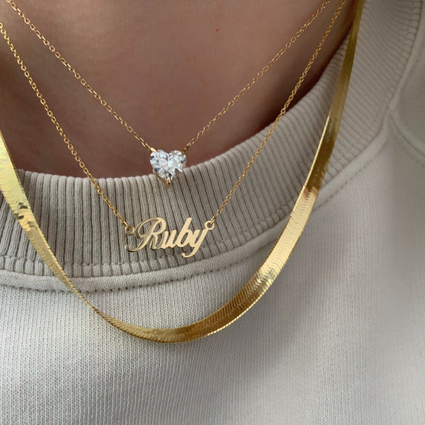  TSD 10K Rose Gold Personalized Name Necklace with a 16