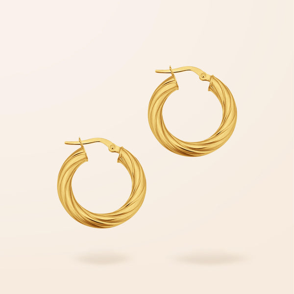 10K Gold Flat Hoop Earrings – Van Der Hout Jewelry