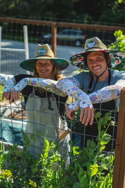 Pollinator crew repping the sleeves as they garden!