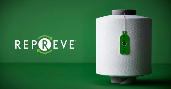 A photo from REPREVE's website showing yarn made from plastic bottles.