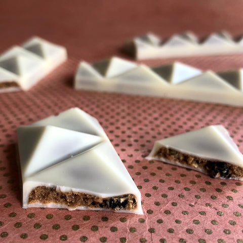 Awards-winning white chocolate bars by Wild Peaks Chocolates