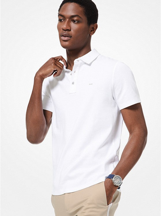 MICHAEL KORS MENS White Cotton Polo Shirt – Little Red