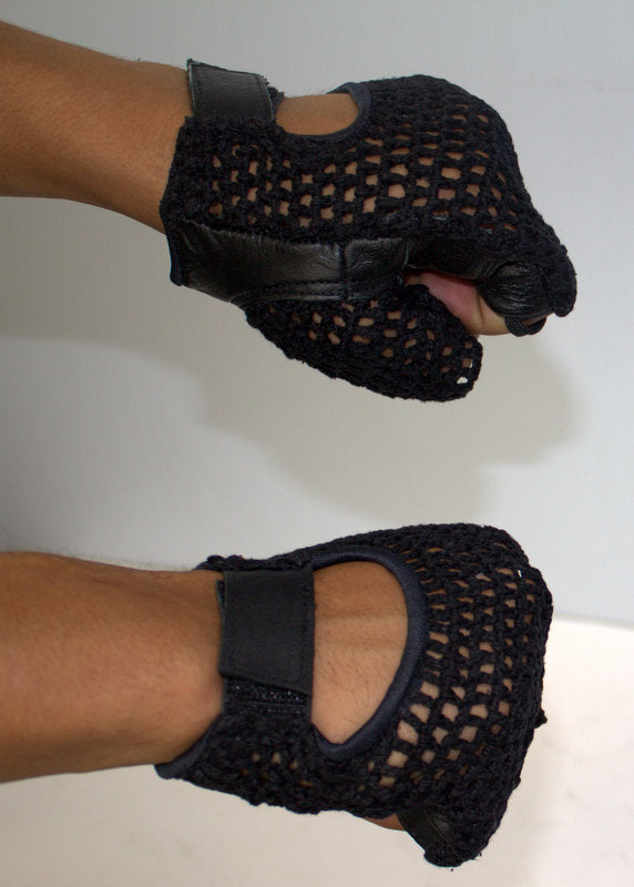 mesh fingerless gloves