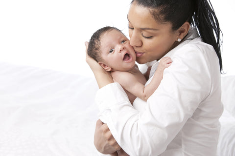 Mother holding baby