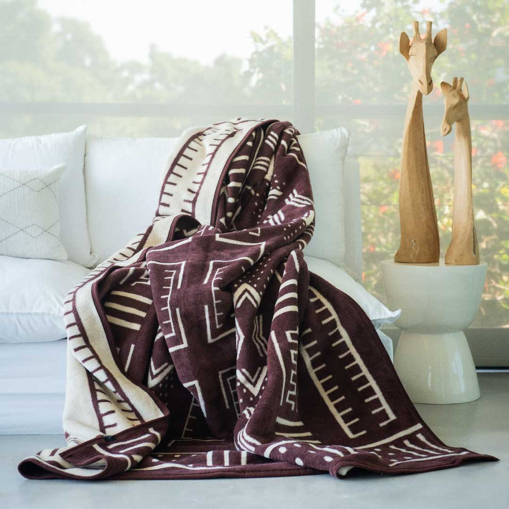 Mali Mud cloth throw and blanket for couch