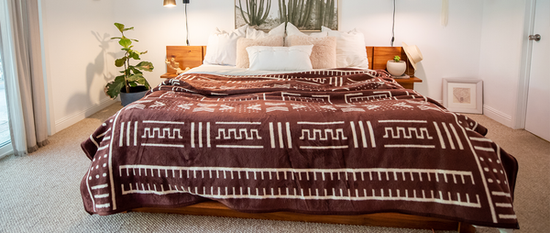 king size brown basotho blanket on king size bed