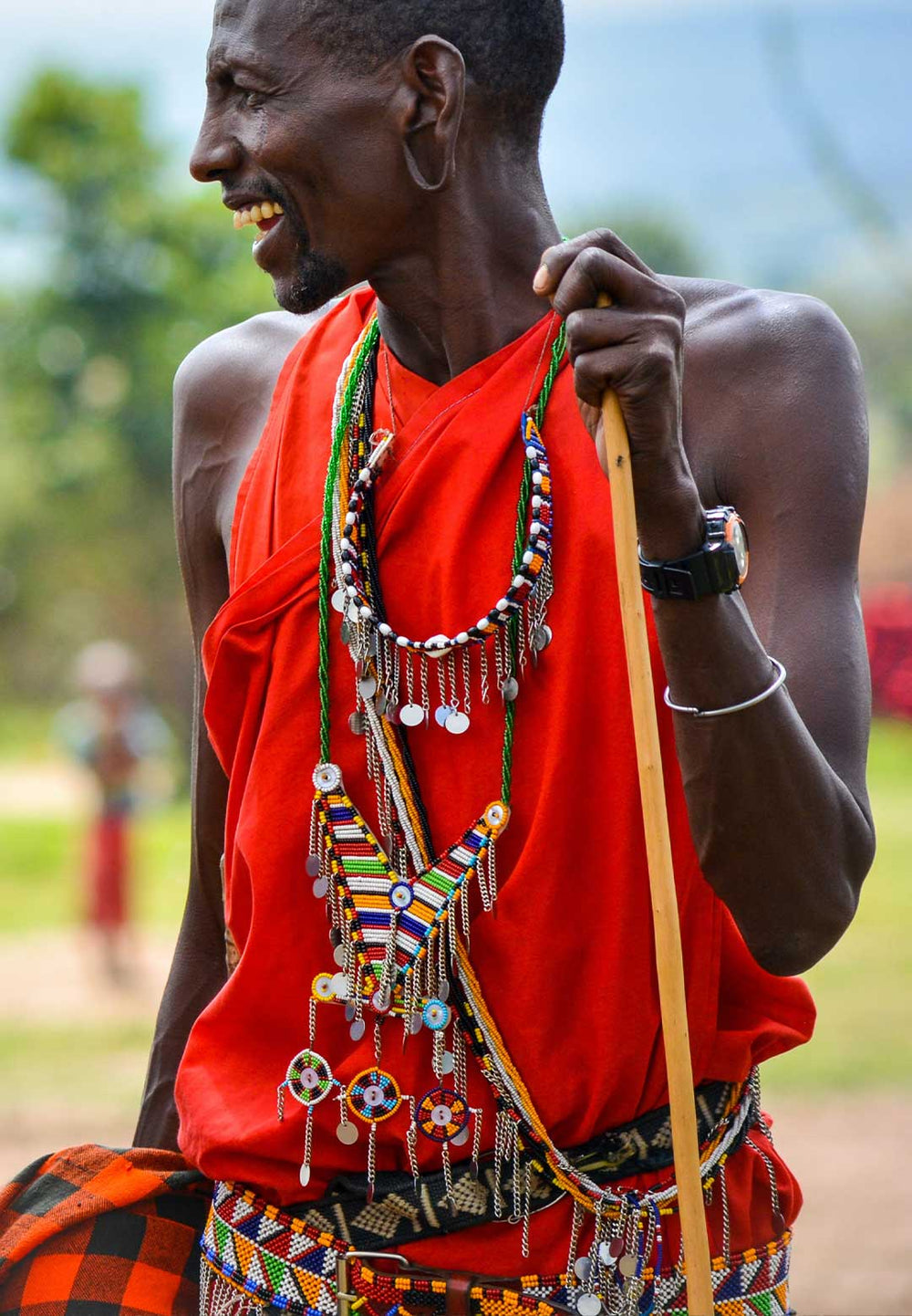 African Maasai Shuka yellow plaid