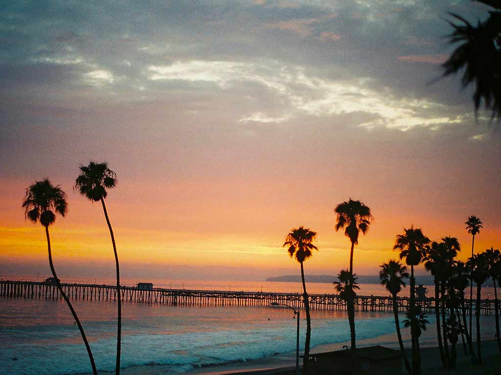 california sunset on the beach