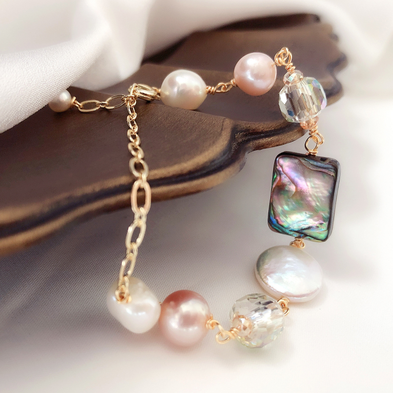 Abnormal pearl abalone shell bracelet freeshipping - Deegnt