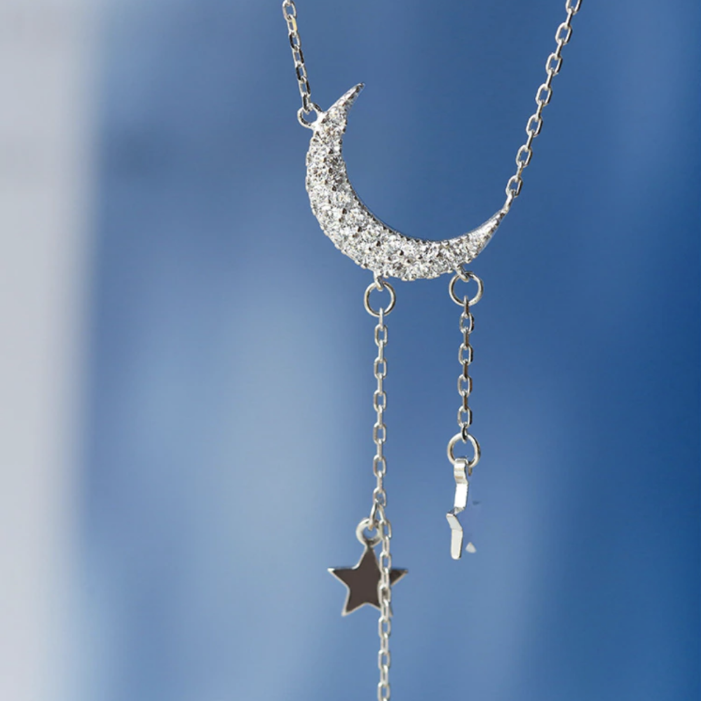 Moon And Star Sterling Silver Necklace Freeshipping Deegnt 