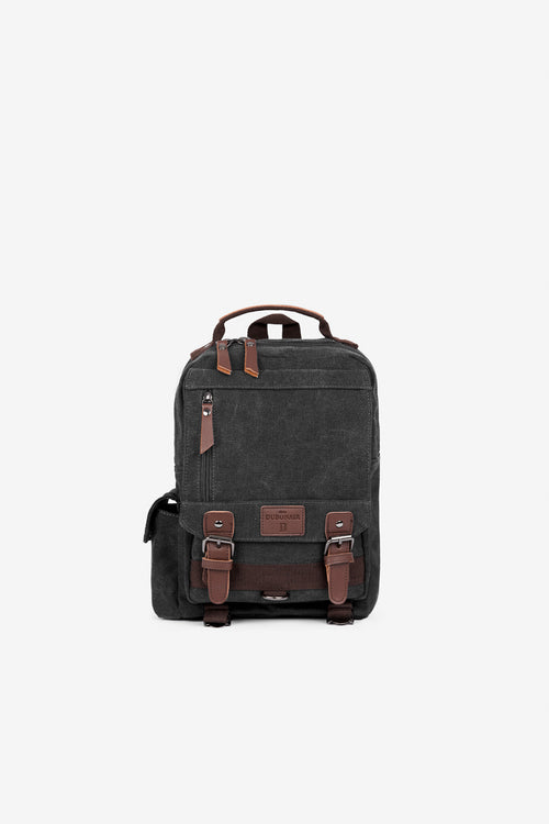 BRONXTON DUBAI LEATHER CANVAS BACKPACK