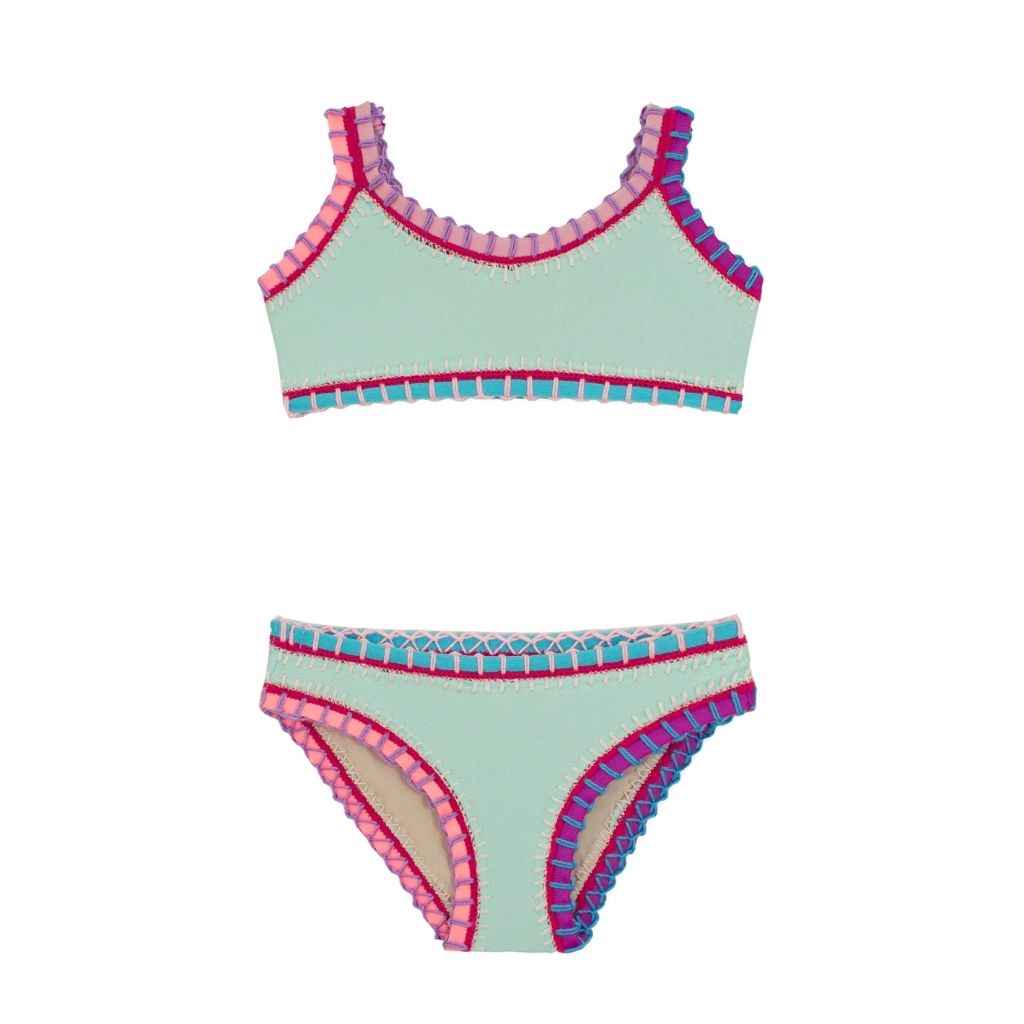 PQ Kids Cotton Candy Rainbow Embroidered Bikini *RESTOCKED