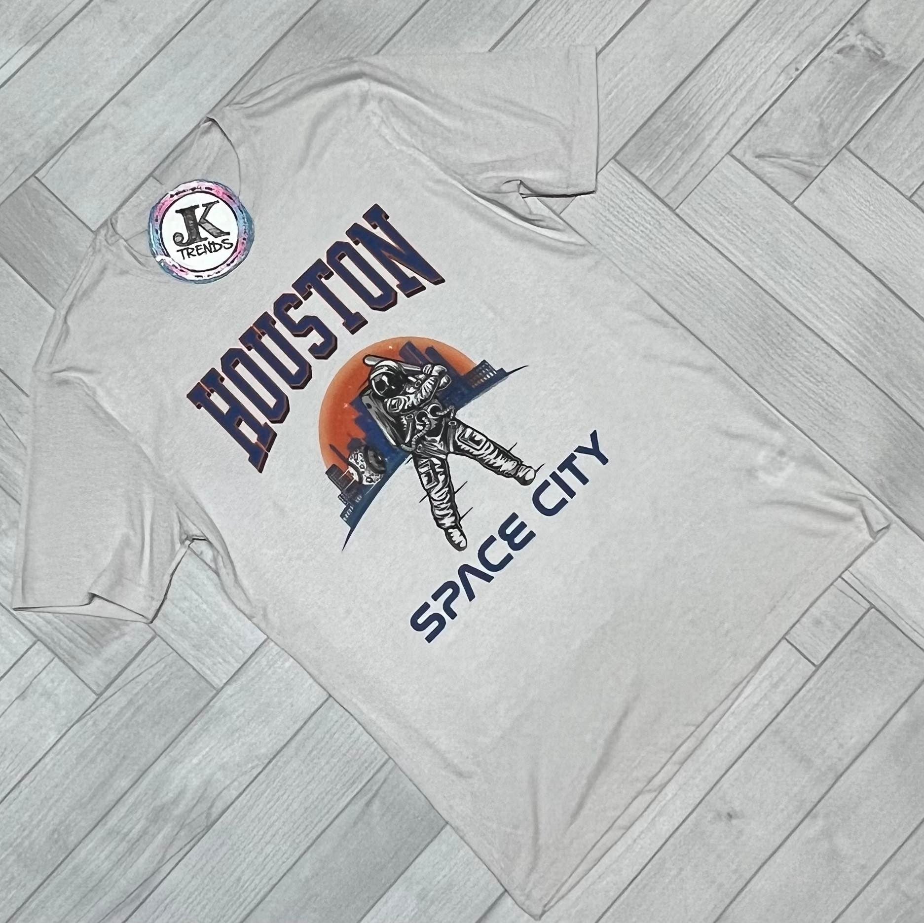 JK Trends Astro Dome Houston Astros World Series 2022 Short Sleeved Shirt Adult Medium / Platinum (Really Light Gray)