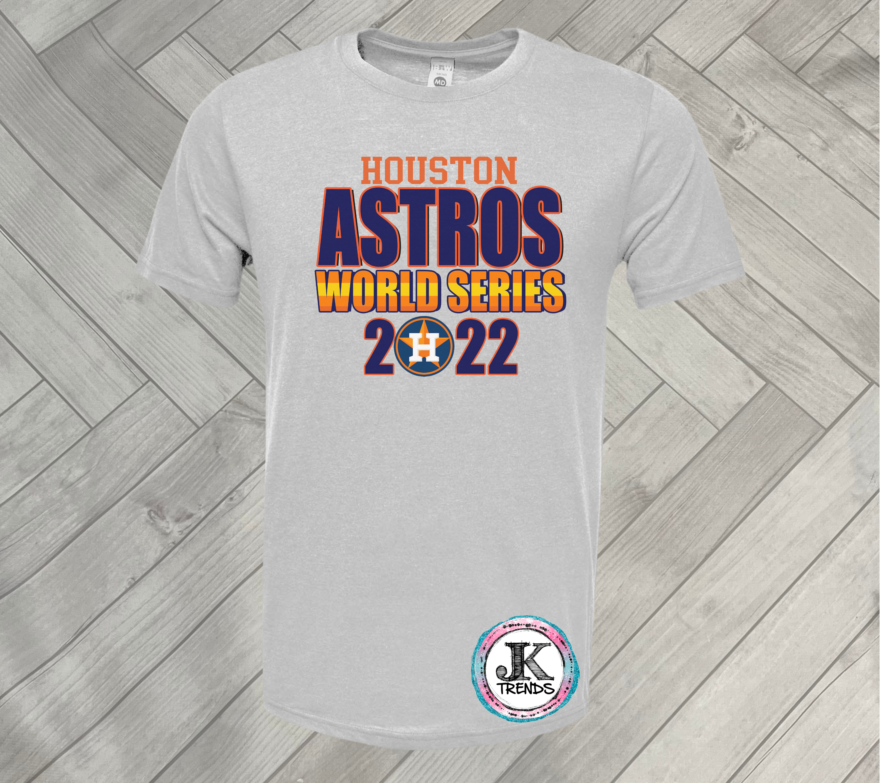 JK Trends Astro Dome Houston Astros World Series 2022 Short Sleeved Shirt Adult Medium / Platinum (Really Light Gray)