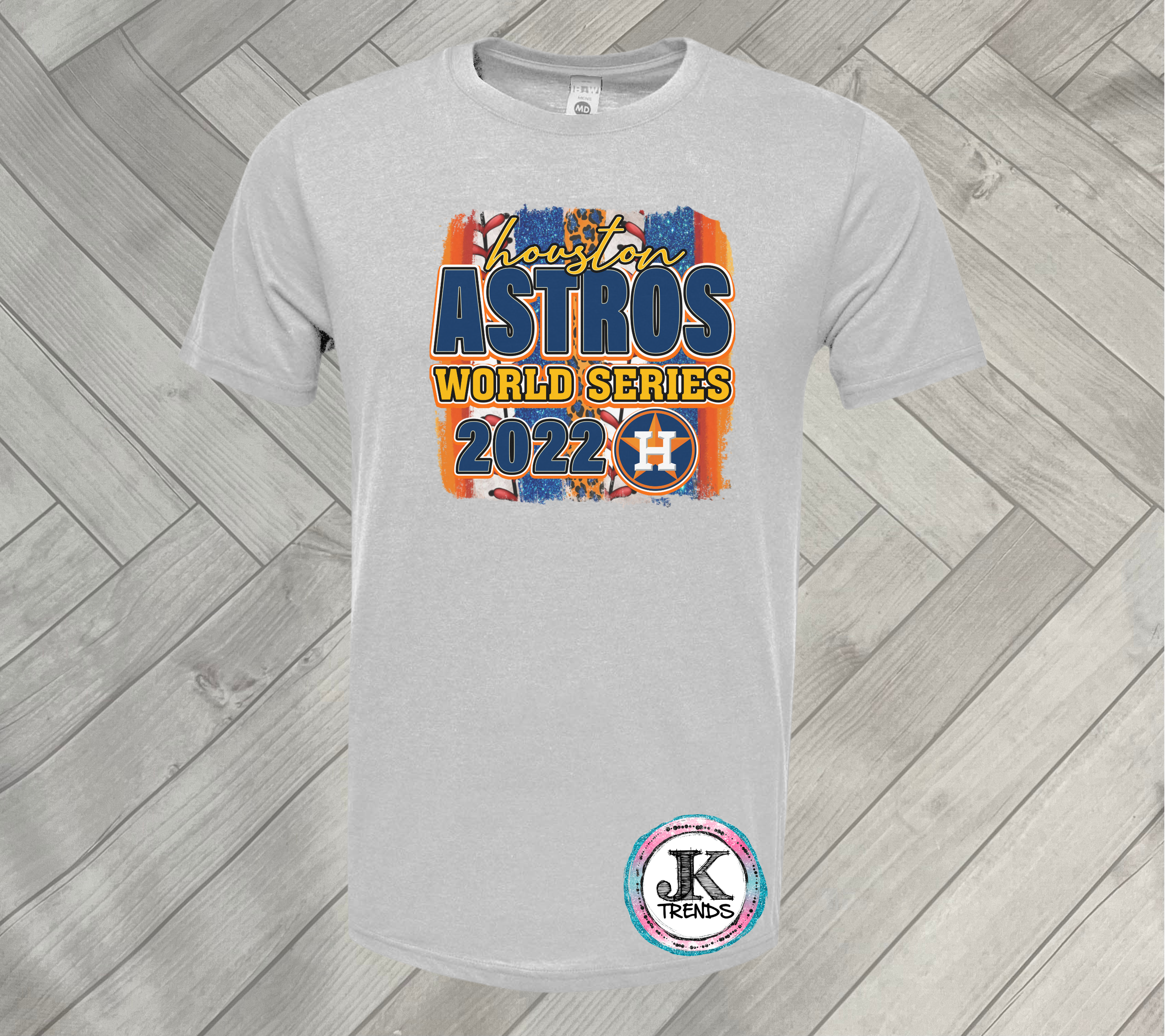 JK Trends Astro Dome Houston Astros World Series 2022 Short Sleeved Shirt Adult Medium / Platinum (Really Light Gray)