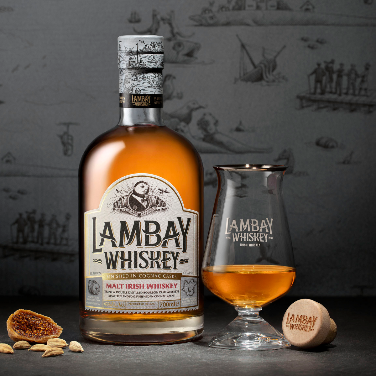 Ирландского виски Ламбэй. Lambay Whiskey Single Malt. Айриш виски. Виски Blended Irish. Irish malt