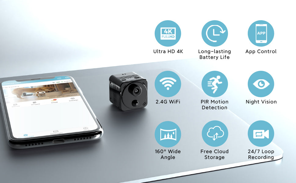 4K WiFi mini spy camera Memory Not included