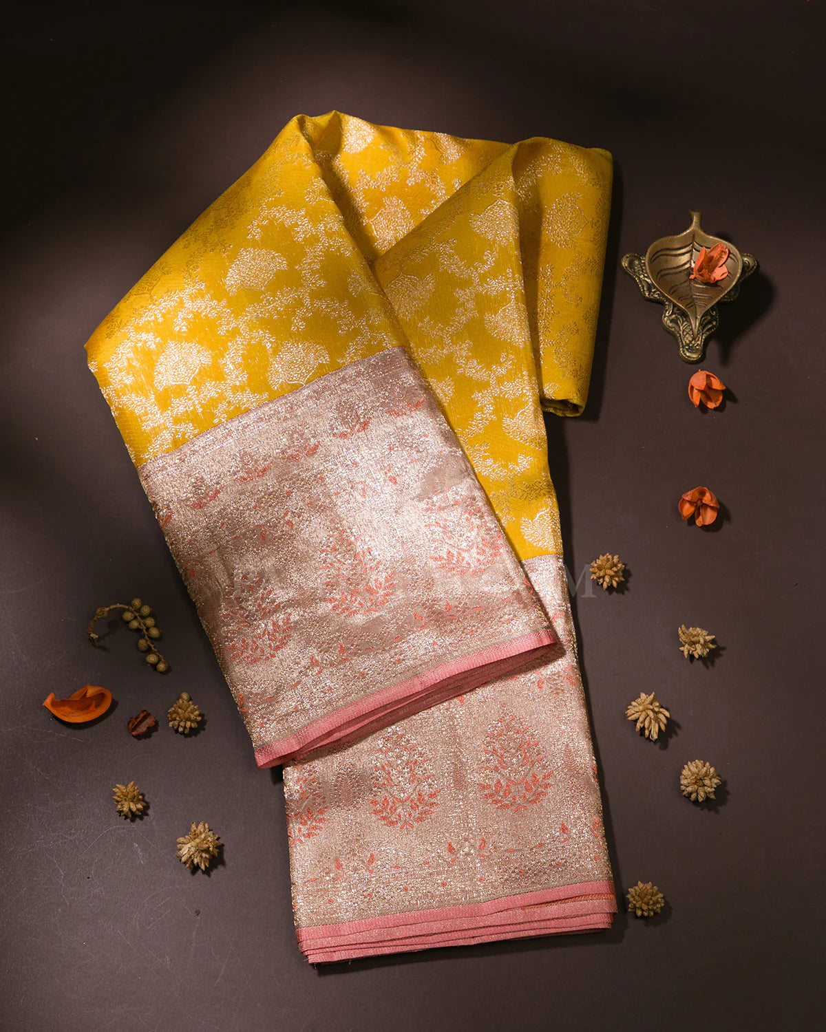 Yellow Kanjivaram Silk Saree