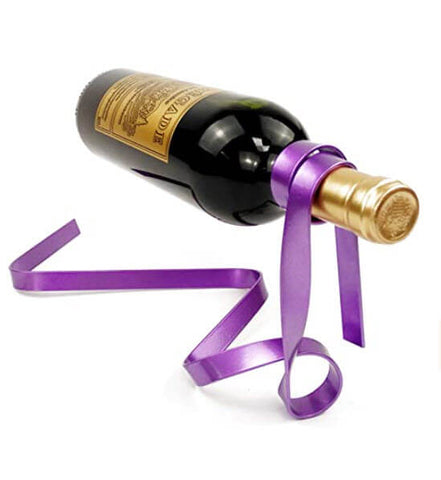 Area Floating Ribbon Wine Bottle Holder - Lavender