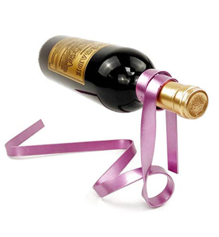 Area Floating Ribbon Wine Bottle Holder - Pink