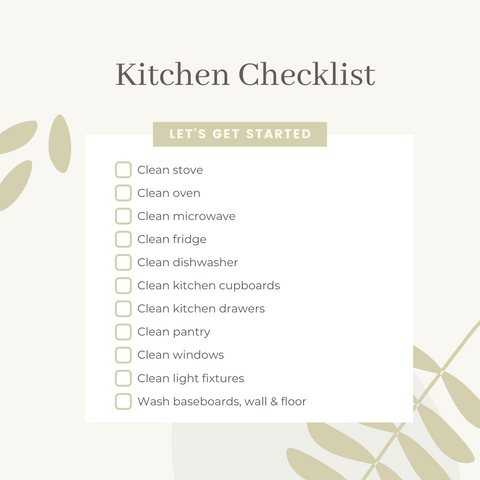 kitchen spring cleaning checklist