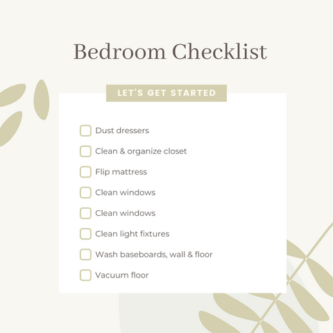 bedroom spring cleaning checklist