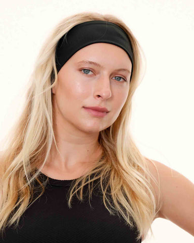 Black Athletic Zipper Pocket Headband - Smunchys