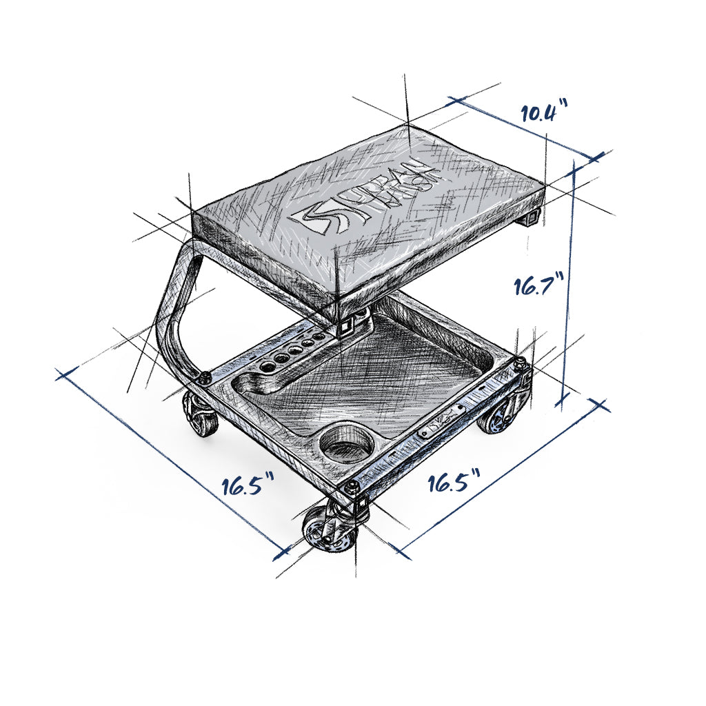 Urban Transit Rolling Carwash Stool Dimensions