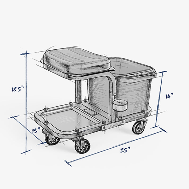 Urban Transit Rolling Carwash Stool Dimensions