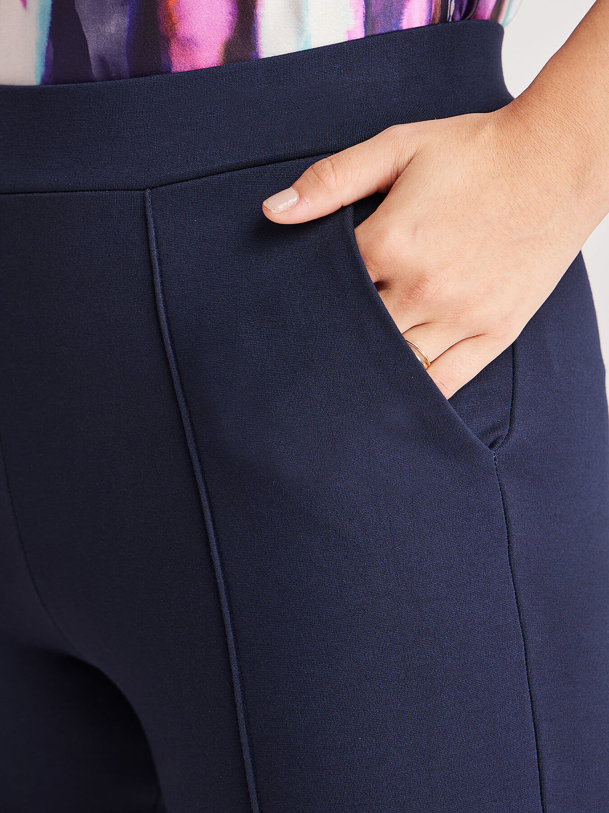 Buy Navy Tie Up Straight Fit Formal Pants Online
