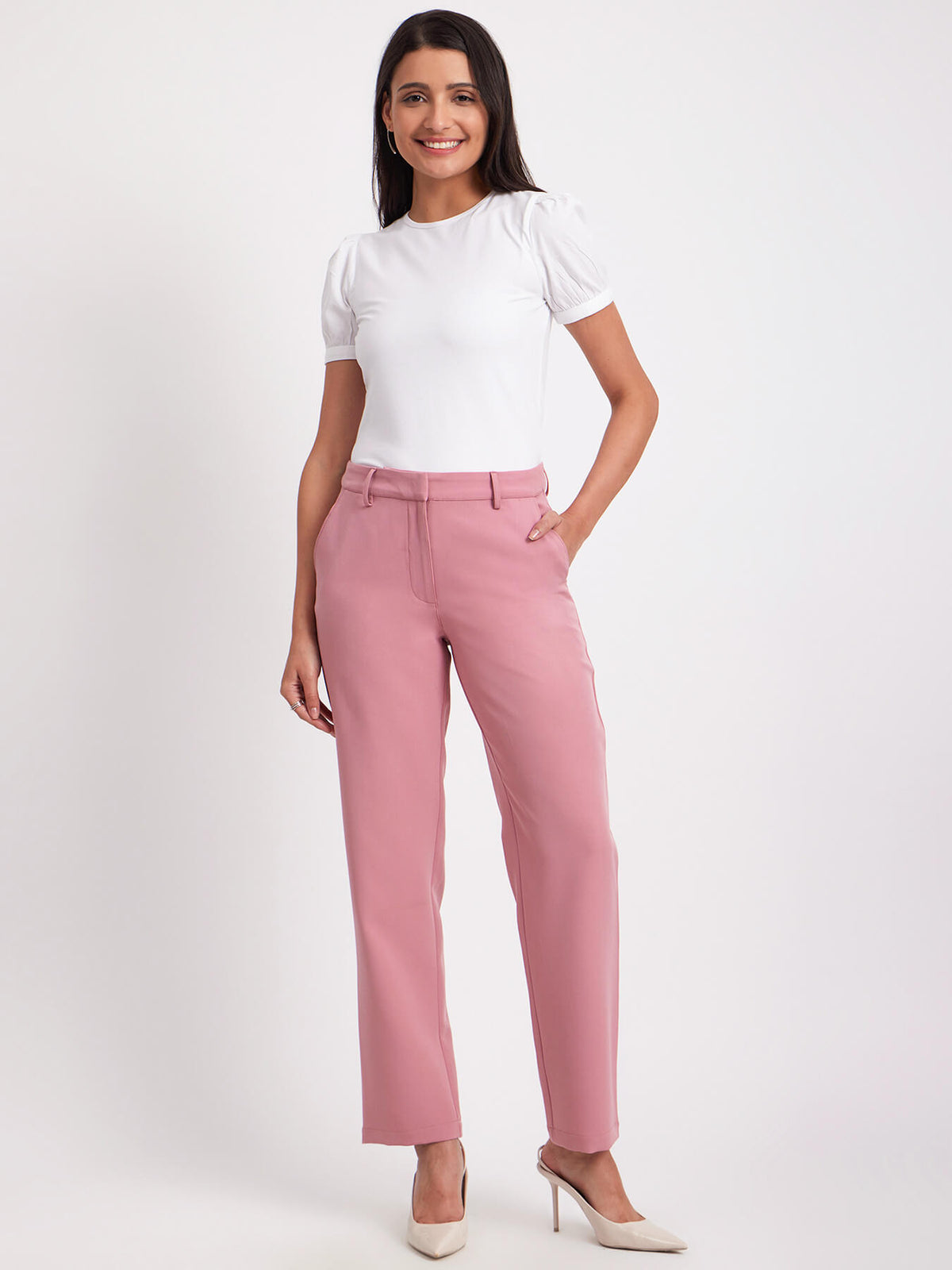 Pink Print Trousers  Selling Fast at Pantaloonscom