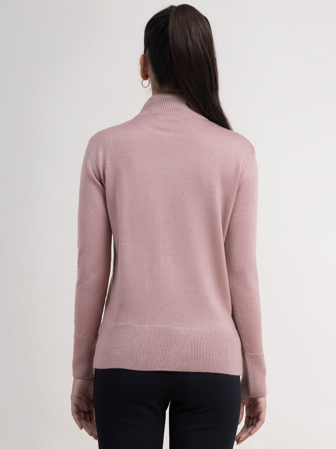 LivSoft Band Neck Sweater - Dusty Pink