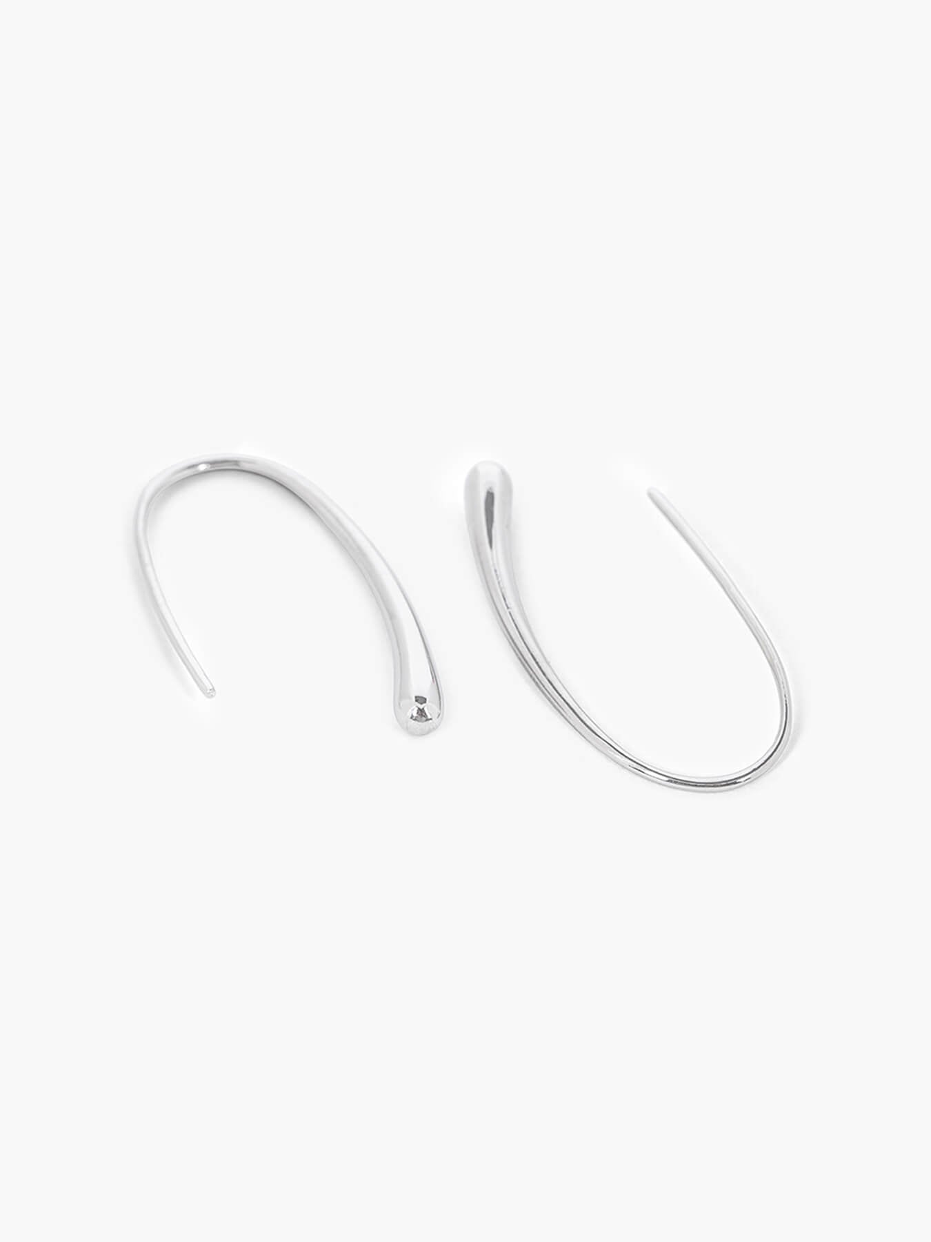 Sterling Silver Plain Slide-on Earrings