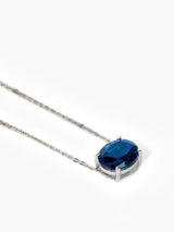 Minimal Blue Zircon Sterling Silver Necklace