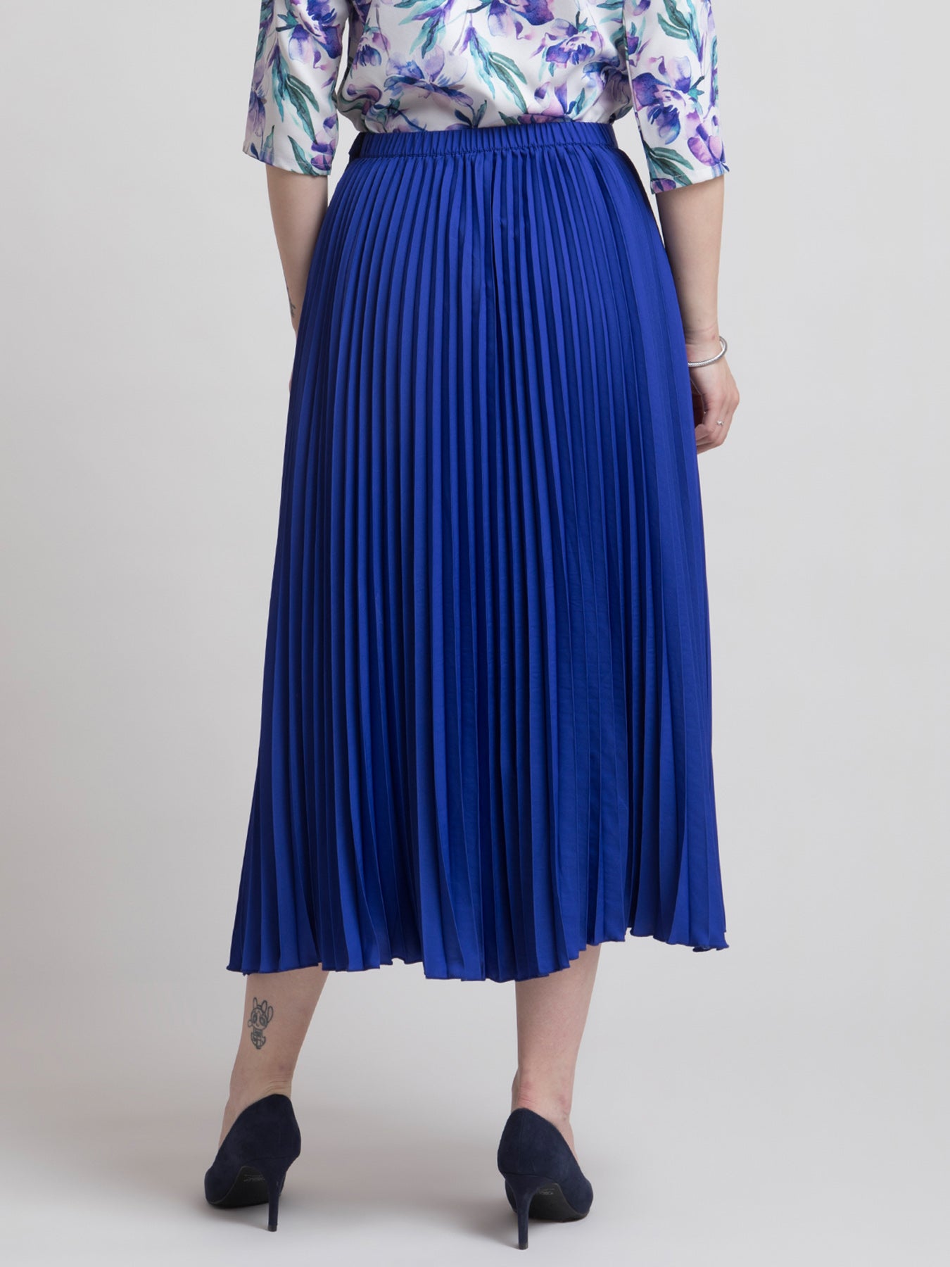 Pleated Flared Skirt - Royal Blue