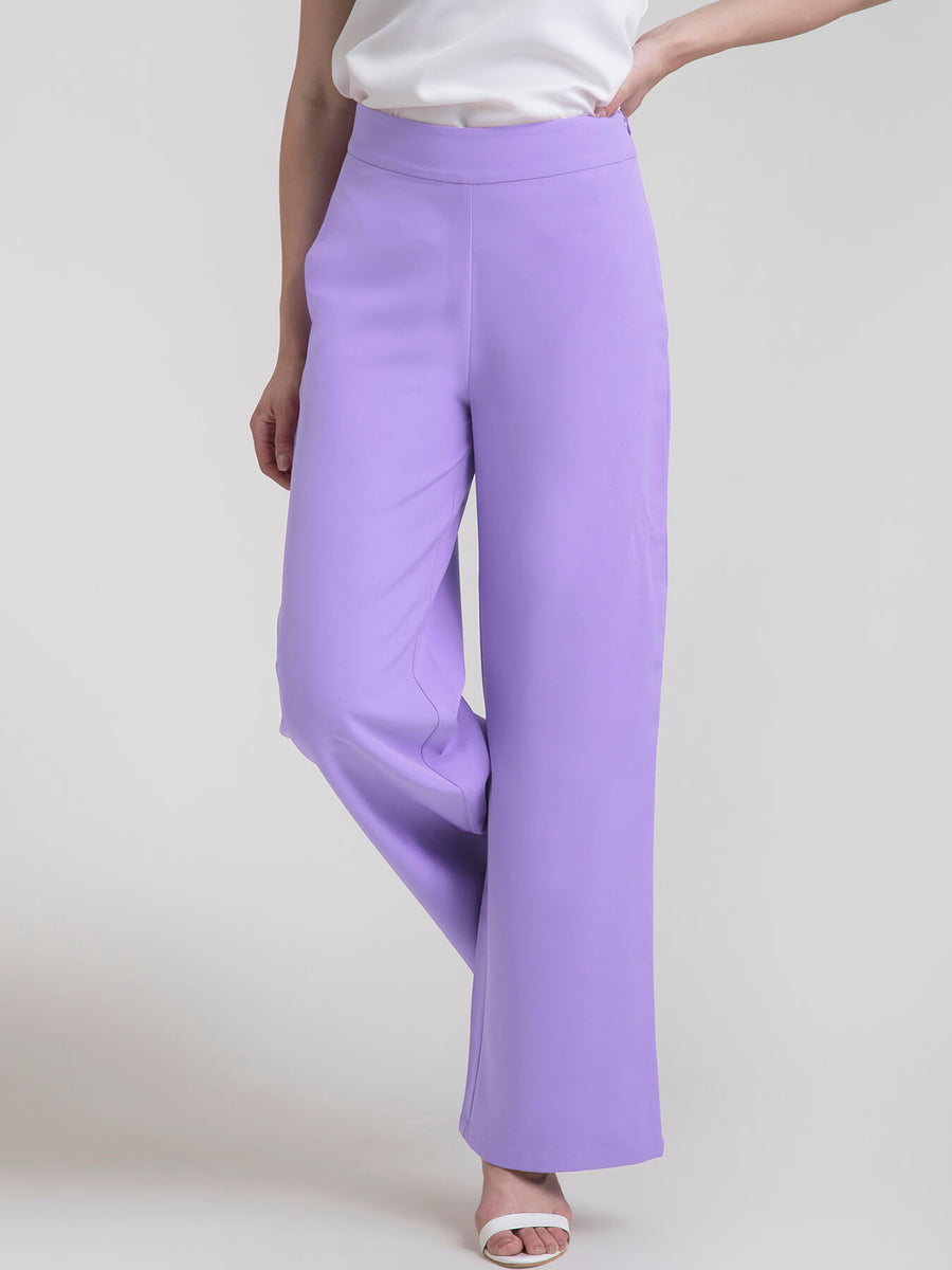 Buy Lilac Wide Leg Formal Pants Online | FableStreet