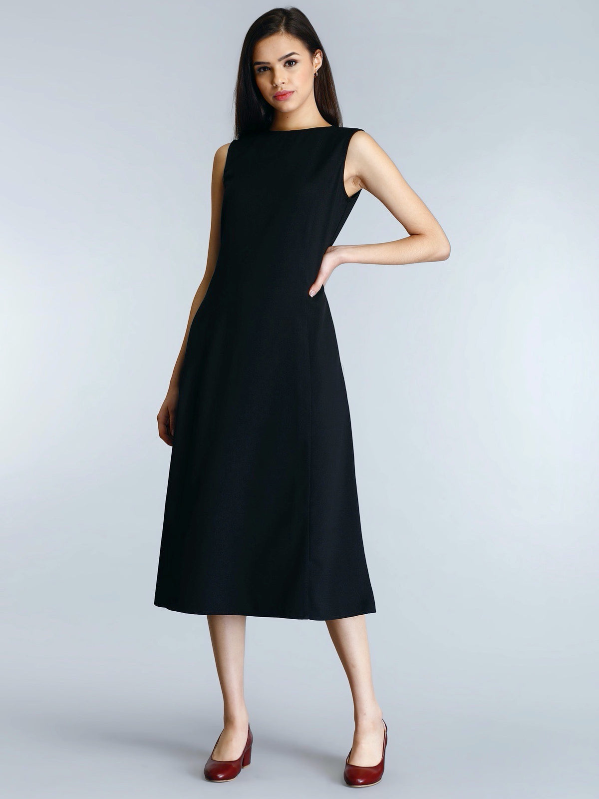 Buy Black High Neck A Line Dress Online | FableStreet