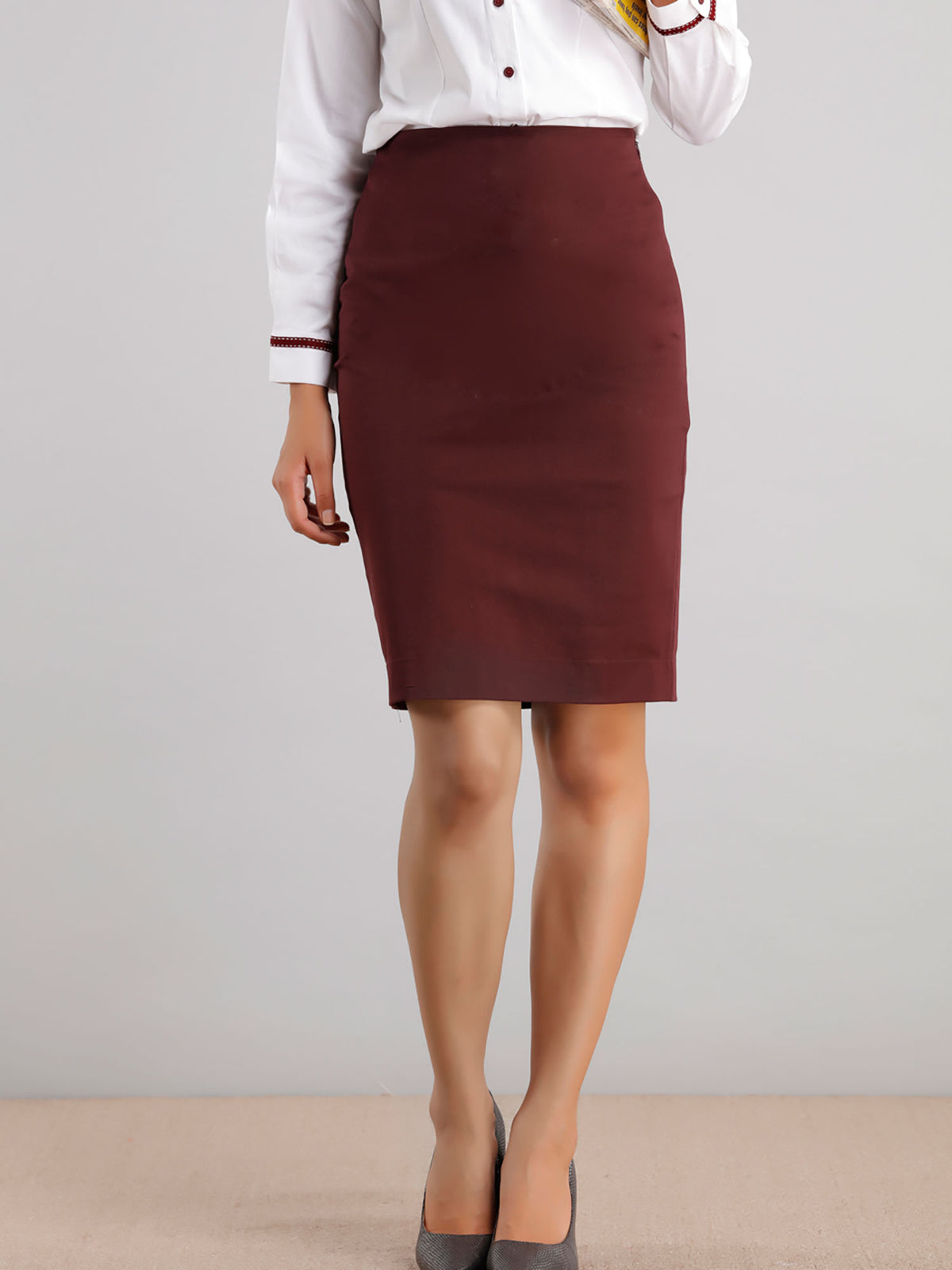 Maroon knit shop skirt