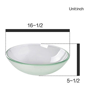 Round Sleek Frosted Glass Vessel Sink BA20103 size