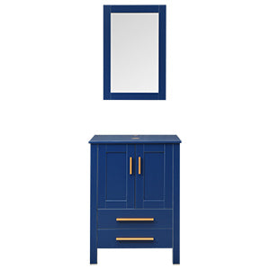 Natural Wood 24" Blue Bathroom Vanity BV1010-BU