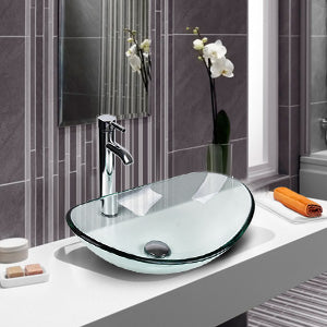 Elecwish Oval Glass Vessel Sink BG007 is perfect suit for different styles of bathrooms