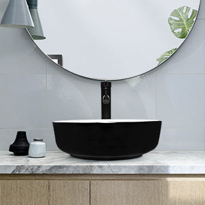 Black & White Ceramic Vessel Sink BG1009 display scene